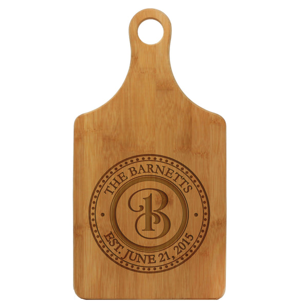 Paddle Cutting Board "Barnetts Curly Initial"