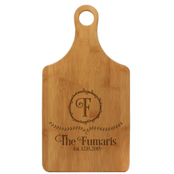 Paddle Cutting Board "Fumaris Leaf Design"