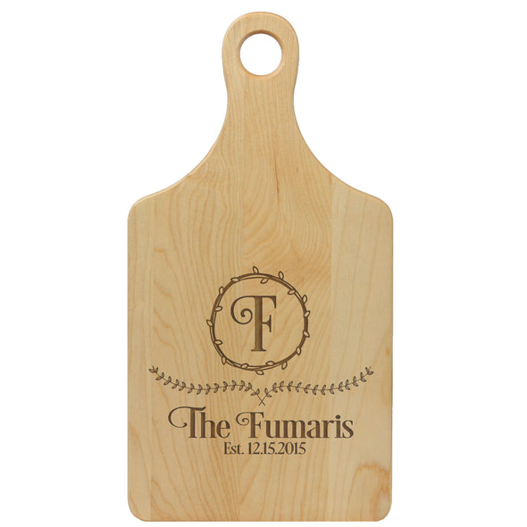 Paddle Cutting Board "Fumaris Leaf Design"