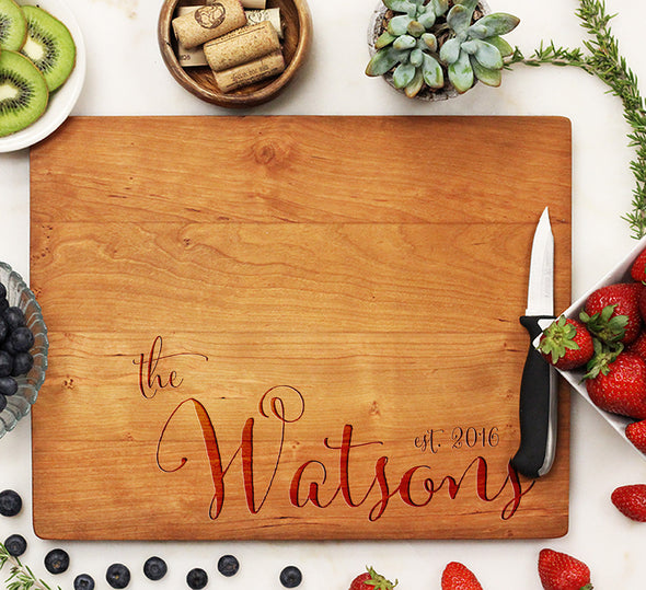 Cutting Board "Last Name Engraved Bottom"