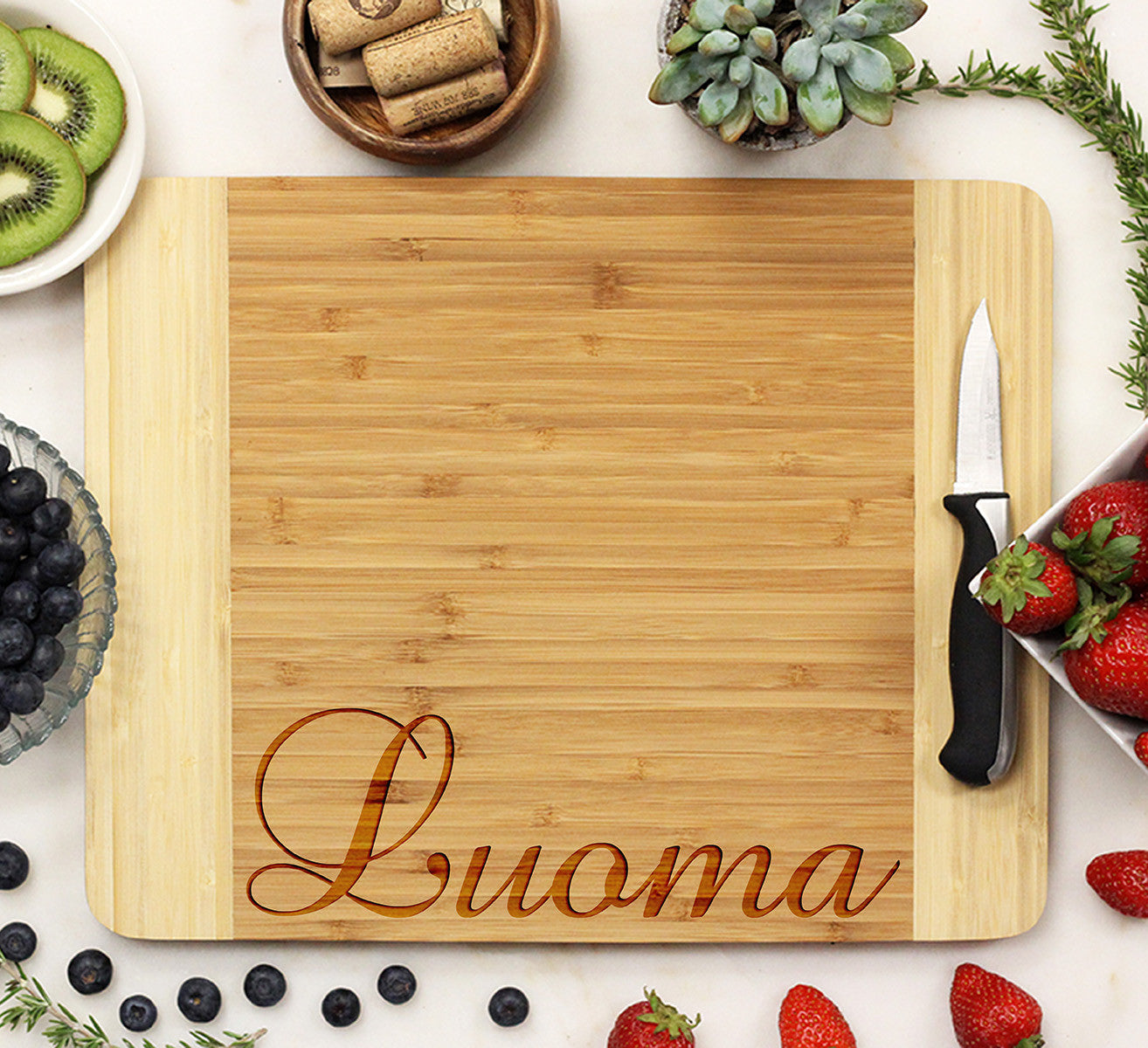 Personalized Cutting Board with Handle - Name on Handle