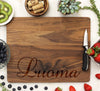 Custom Wood Cutting Board "Engraved Last Name Bottom Luoma"