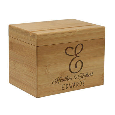 Custom Engraved Recipe Box, Personalized Recipe Box, 