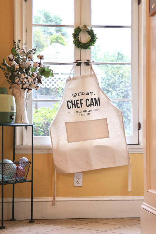 Chef Apron, Custom Apron, Personalized Apron "Chef Cam"