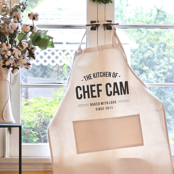 Chef Apron, Custom Apron, Personalized Apron "Chef Cam"