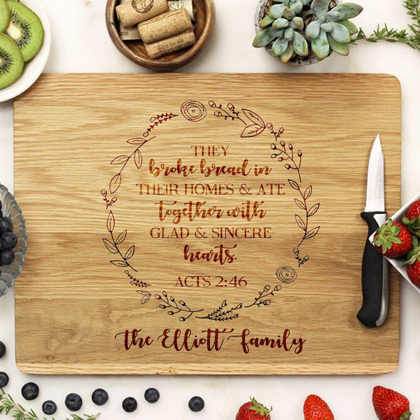 Cutting Board "They Broke Bread ACTS 2:46"