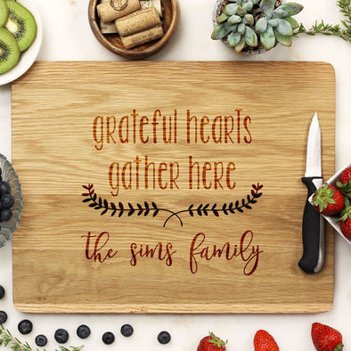 Cutting Board "Grateful Hearts Gather Here"