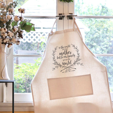 Mom's Kitchen Apron, Custom Apron, Personalized Apron for Mom "We Love You Mommy"