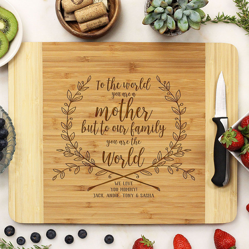 Mom Cutting Board, the Heart of the Family, Mothers Day Personalized,  Mothers Day Gift Ideas, Mothers Day Cutting Board, Mom Quote Sign 