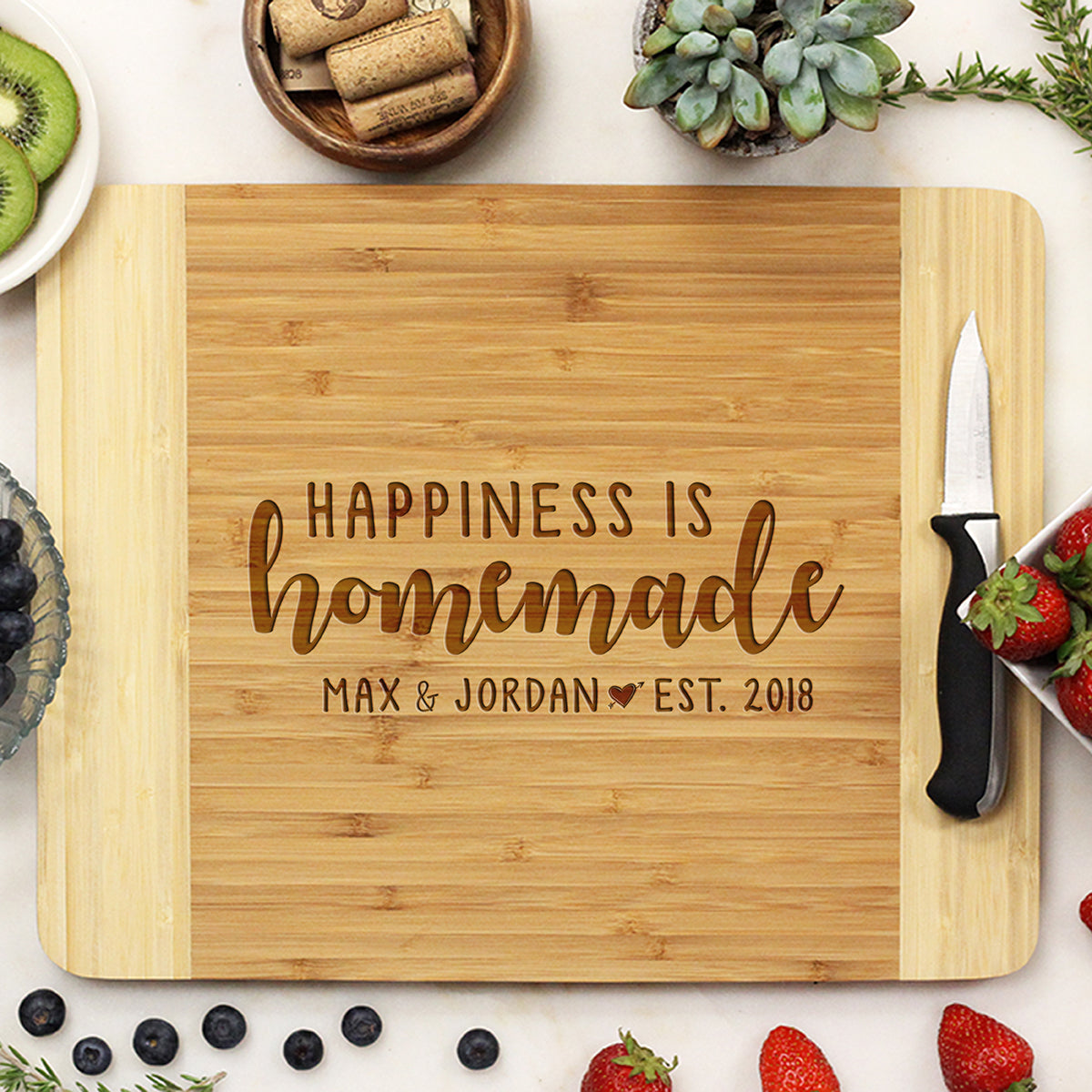 Personalized Happiness Is Homemade Cutting Board 