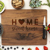 Customized Walnut Cutting Board, Home Sweet Home Personalized Cutting Board