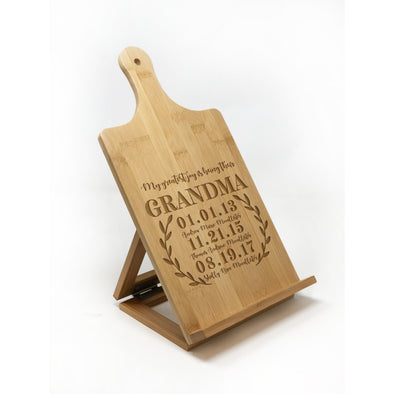 Custom Cook Book Stand, Personalized Recipe Book Holder, Easel Paddle Board, 