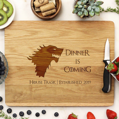 Game of Thrones Cutting Board, White Oak Cutting Board, Custom Engraved Cutting Board