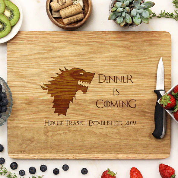 Game of Thrones Cutting Board, White Oak Cutting Board, Custom Engraved Cutting Board