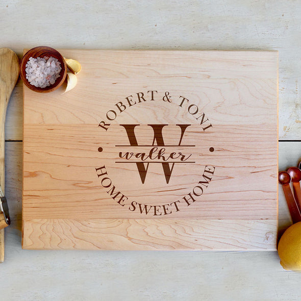 Personalized Home Sweet Home Cutting Board, Custom Housewarming Cutting Board, Custom Cutting Board "Walker Home Sweet Home"