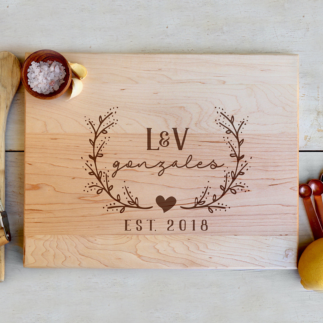 Personalized Wedding Cutting Board, Custom Valentines Cutting