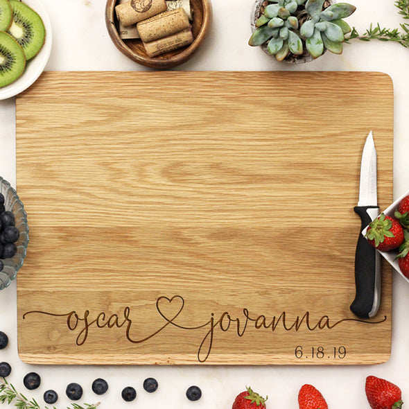 Personalized Wedding Cutting Board, Customized Cutting Board, Custom Cutting Board "Oscar Jovanna"