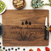 walnut christmas cutting board, custom engraved cutting board, personalized cutting board
