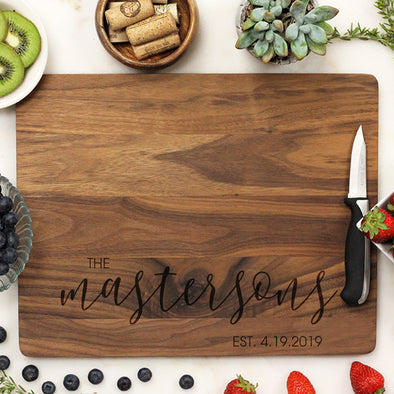 walnut cutting board, custom engraved cutting board, personalized cutting board