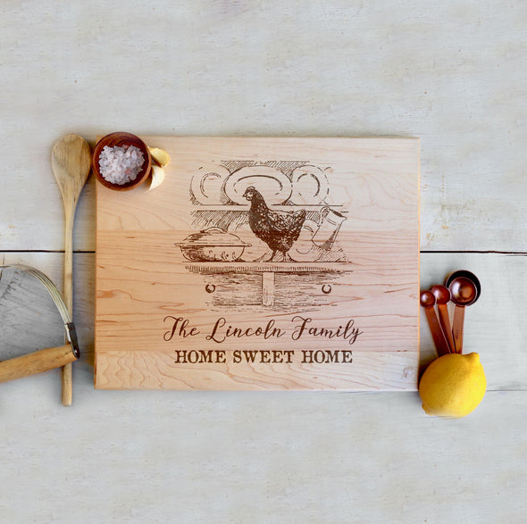 Maple Farmhouse Cutting Board "The Lincoln Family"