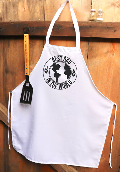 Chef Apron, Custom Apron, Personalized Apron "Best Dad in the World"