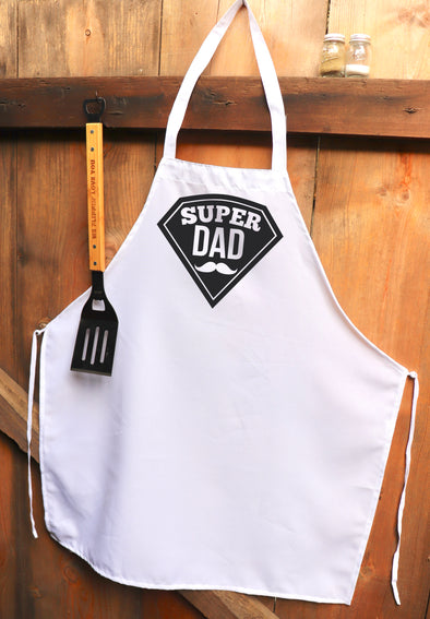 Chef Apron, Custom Apron, Personalized Apron "Super Dad"