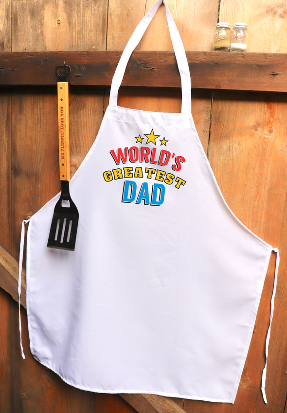 Chef Apron, Custom Apron, Personalized Apron "World's Greatest Dad"