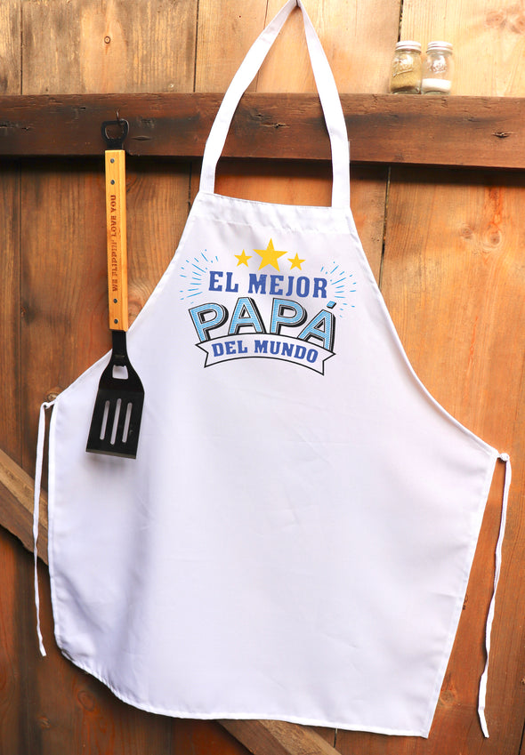 Chef Apron, Custom Apron, Personalized Apron "El Mejor Papa"