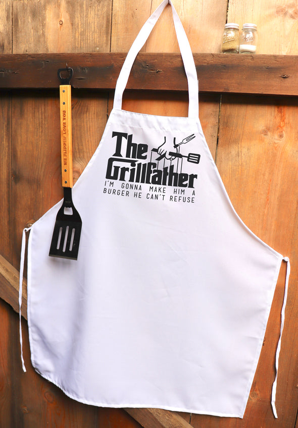 Chef Apron, Custom Apron, Personalized Apron "The Grillfather"