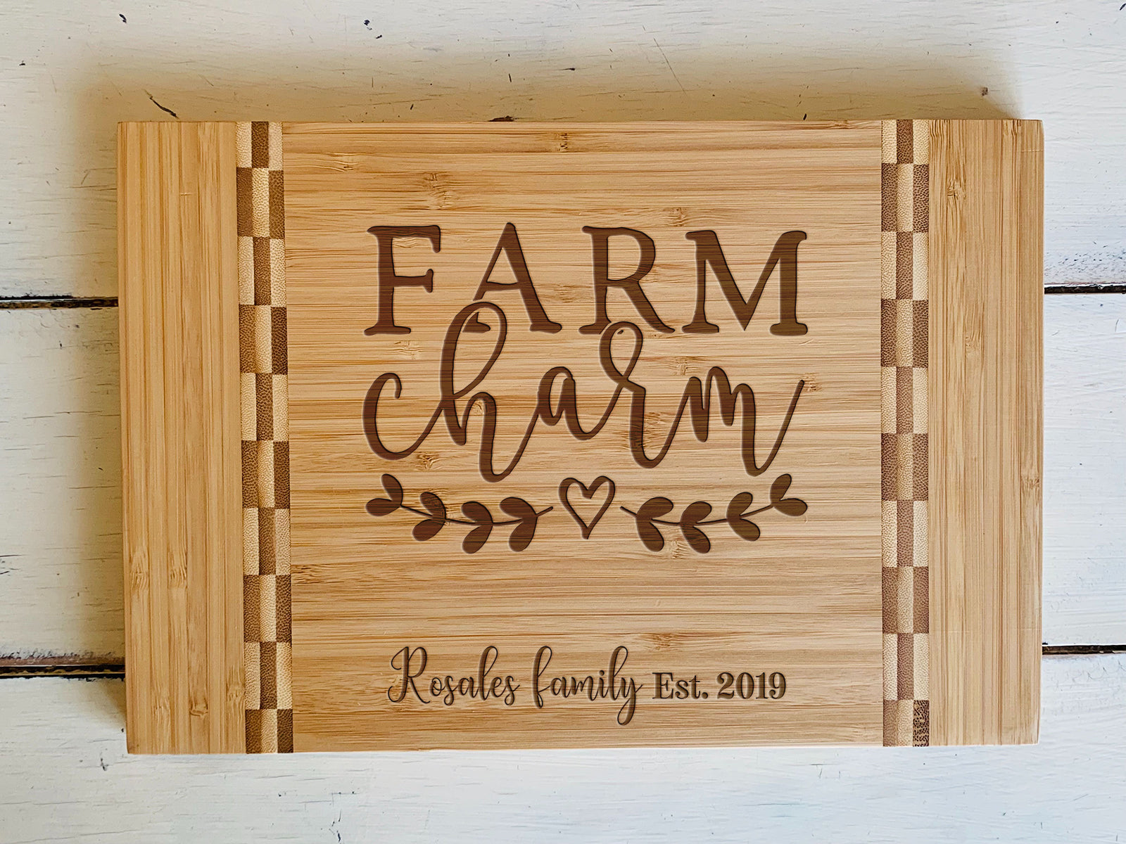 Family Farm Personalized Laser Engraved Cutting Board