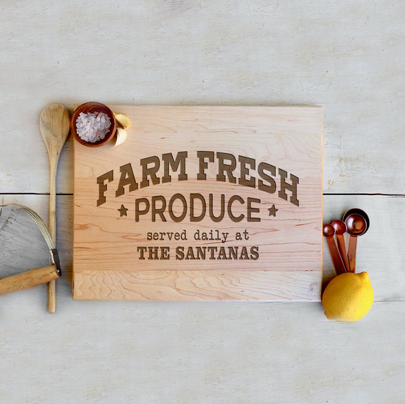 Custom Farmhouse Cutting Board "The Santanas"