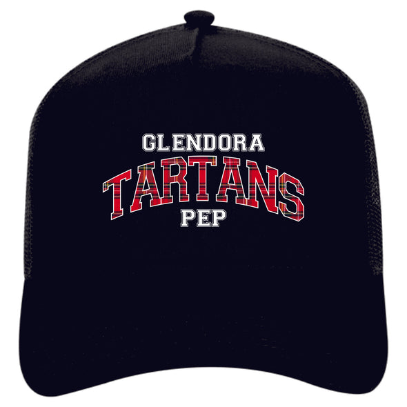 Glendora Tartans Pep Script or Block Font Hat