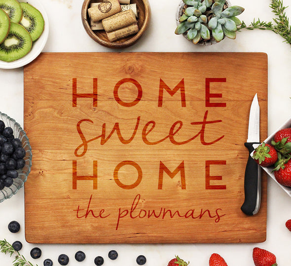 Personalized Closing Gift Cutting Board "Home Sweet Home Plowmans"