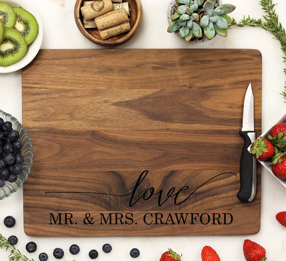 Cutting Board "Love Mr Mrs Crawford"