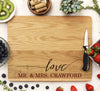 Cutting Board "Love Mr Mrs Crawford"