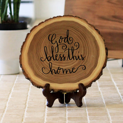 Wood Plaque "God Bless This Home"
