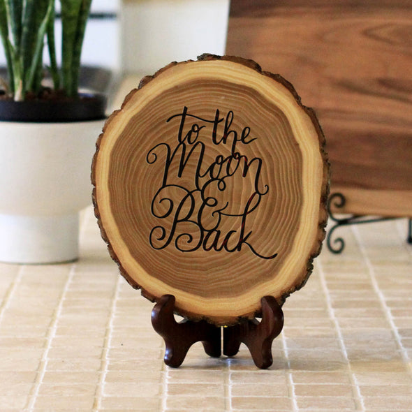 Wood Plaque "To the Moon and Back"