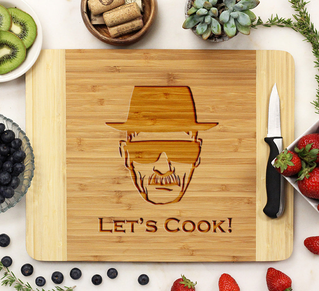 Custom Breaking Bad Bamboo Cutting Board Let's Cook Engraved