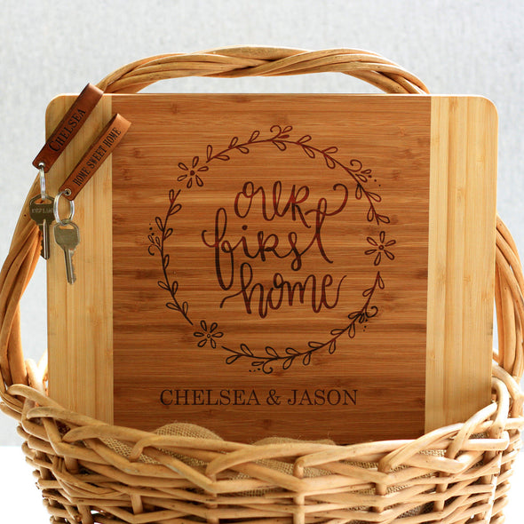 "Our First Home Chelsea Jason" Cutting Board & Key Chains