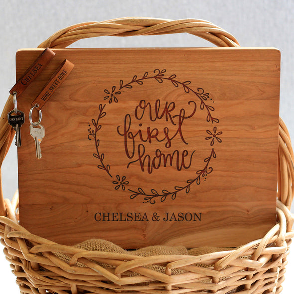 "Our First Home Chelsea Jason" Cutting Board & Key Chains