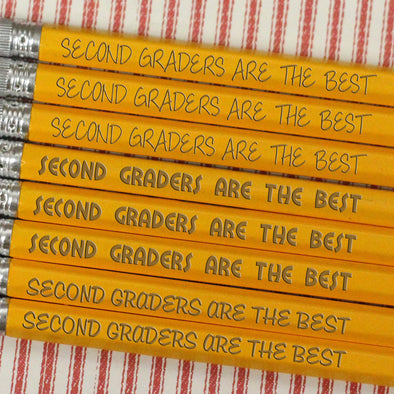 Engraved Pencil Packs - "Second Graders are the Best"