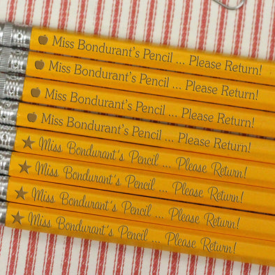Engraved Pencil Packs - "Miss Bondurant's Please Return"