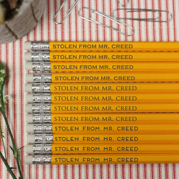 Stolen from Teacher Pencils, Teacher Pencils, Teacher's Personalized Pencils "Mr Creed"