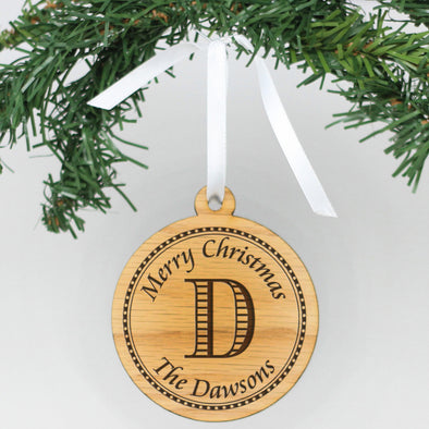 Personalized Engraved Wood Ornament - "Dawsons"