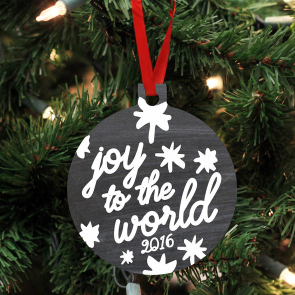 Personalized Wood Ornament - "Joy to the World"