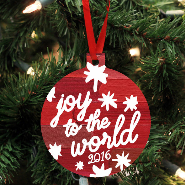Personalized Wood Ornament - "Joy to the World"
