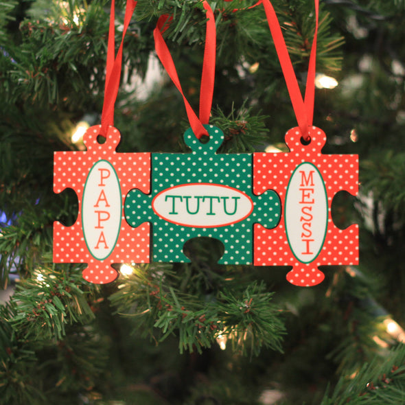 Personalized Ornament - "Family Name Puzzle"