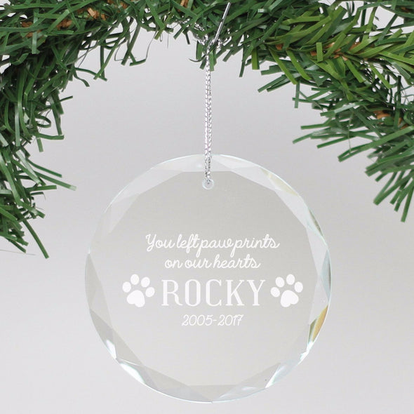 Personalized Engraved Crystal Ornament - "In Loving Memory - Rocky"