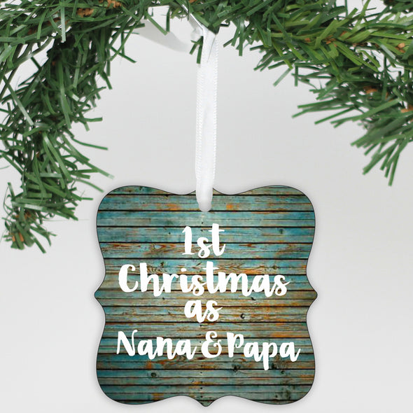 Personalized 1st Christmas As Nana & Papa Ornament