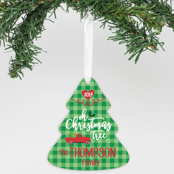 Personalized Aluminum Ornament - "Oh Christmas Tree "